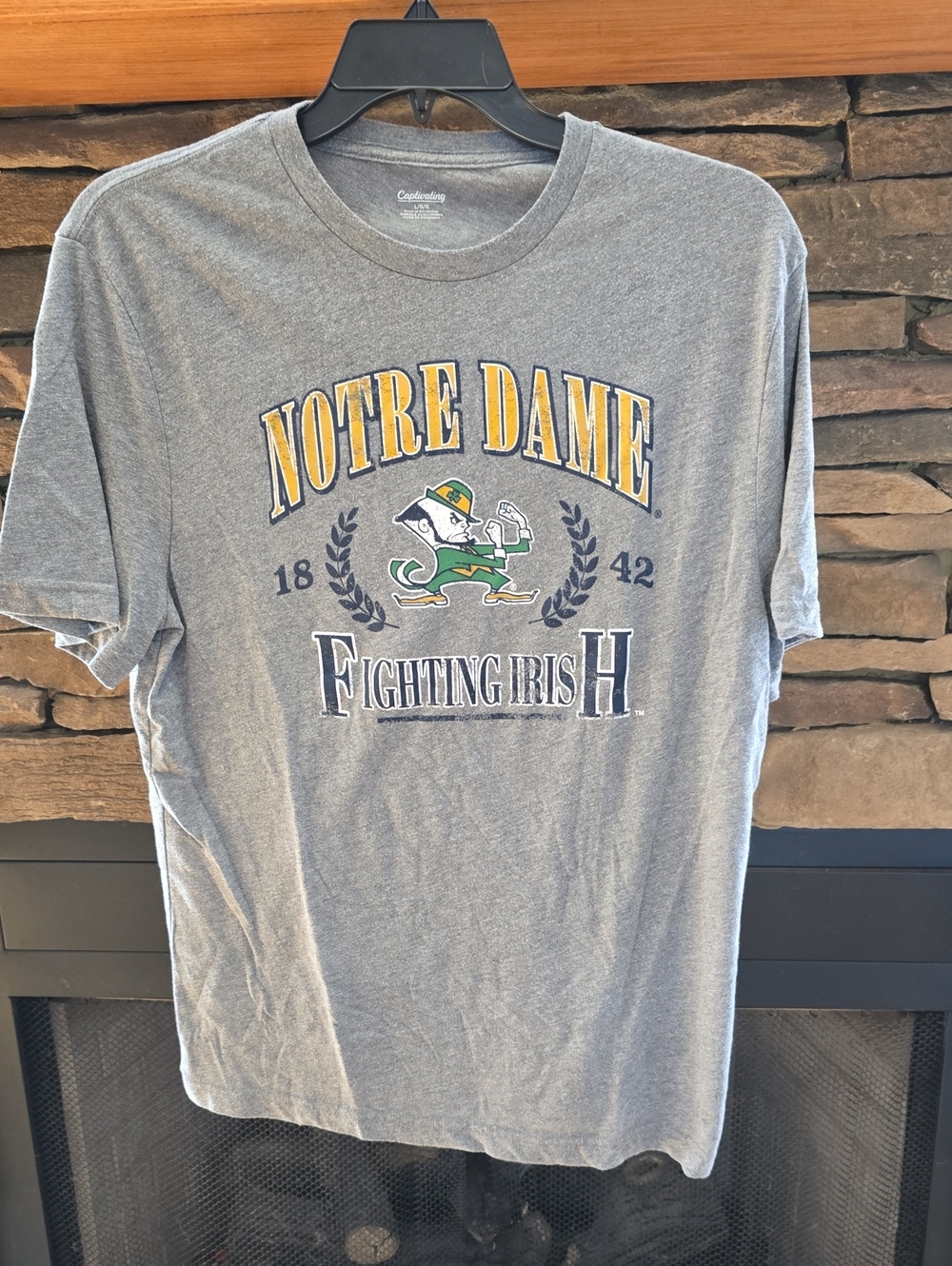 Vintage Notre Dame Fighting Irish Gray Short Sleeve Tee